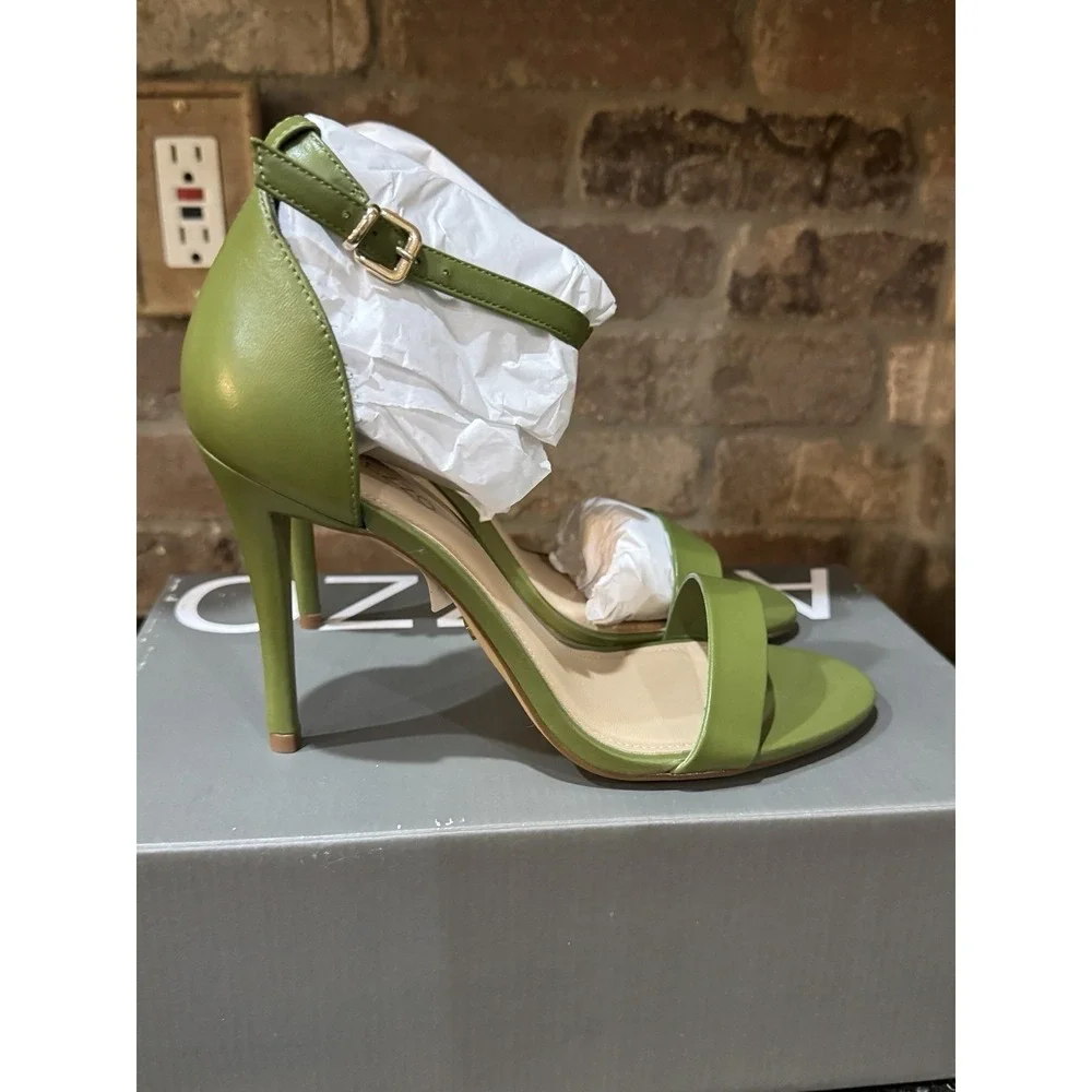 Arezzo Isabelli stiletto ankle strap sandals Size 7.5 Green New Pistachio